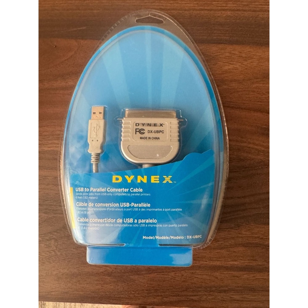 NEW DYNEX 6FT USB TO PARALLEL CONVERTER CABLE (DX-UBPC) Fast Ship!